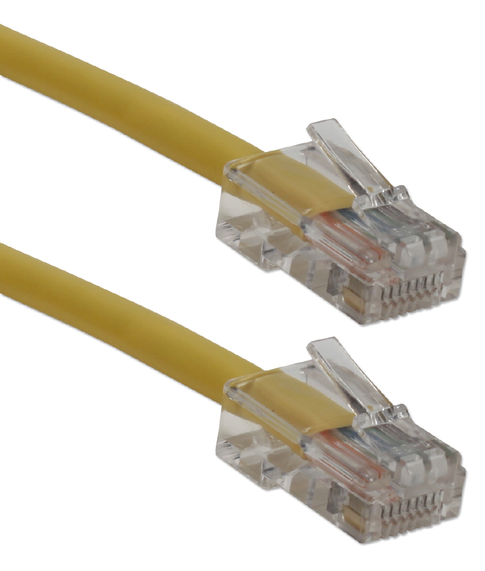 350MHz CAT5e Crossover Yellow Patch Cord QVS CC712EX-14YW 14 ft