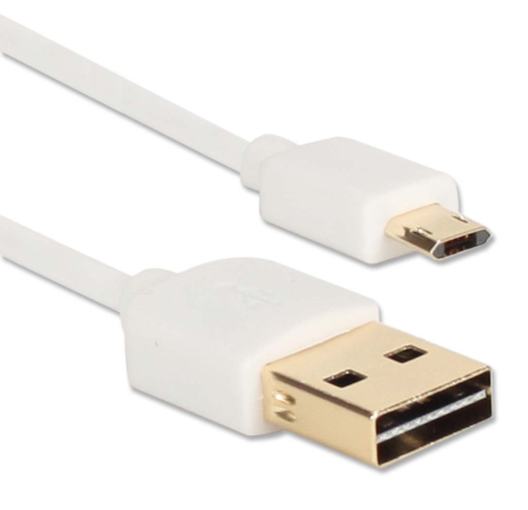 QP2218R-6W - 6ft Premium Reversible USB to Reversible Sync & Fast Charger White Cable Smartphones & Tablets